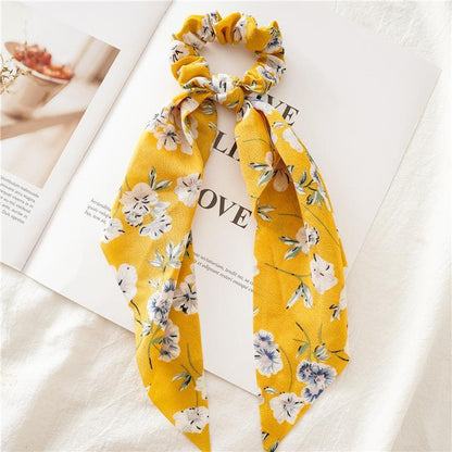 Long Flower Ribbon Headdress