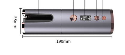Portable Wireless Rechargeable Auto-Rotating Curling Iron