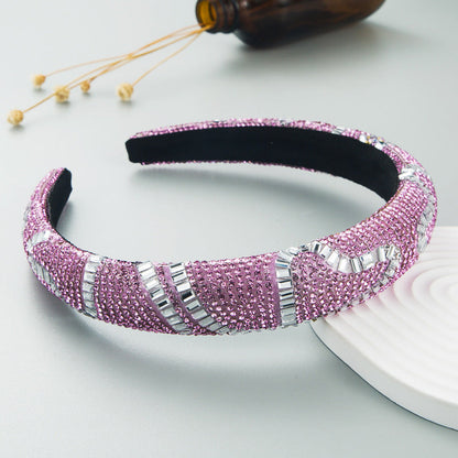 Hair Hoop Fashion New Design Shiny Gypsophila Thin Sponge Headband Korean High-End High-Skull Top Hair Accessories