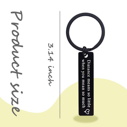 yaozeio Long Distance Relationship Keychain Gift for Couples Black Unisex