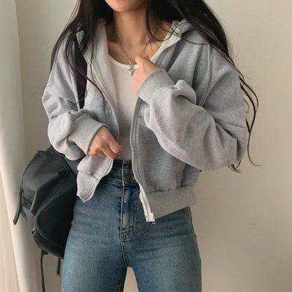 Hooded Cardigan Velvet Padded Thickened Sweater Women