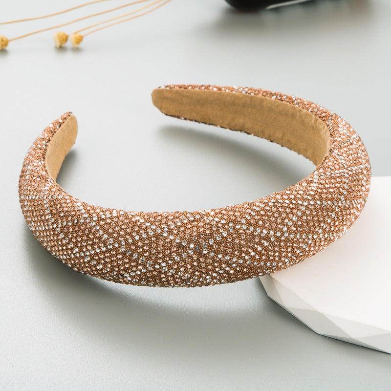 New Light Luxury Rhinestone Headband Ladies Korean Head Jewelry