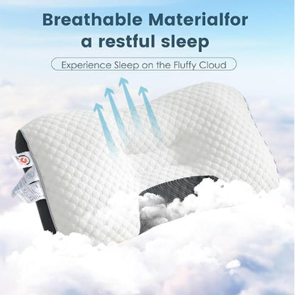 PainEase Neck Shoulder Massage Pillow Ergonomic Support White 19x29 Inch 1pc