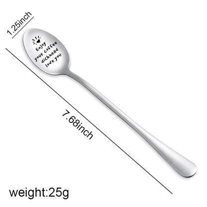 MXXGMYJ Funny Coffee Spoon I Love You Gift Silver for Men Couples Xmas