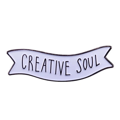 Creative Soul Cartoon Golden M Badge Brooch