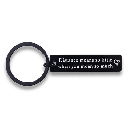 yaozeio Long Distance Relationship Keychain Gift for Couples Black Unisex