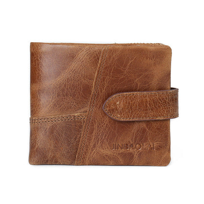 Vintage First Layer Cowhide Short Wallet