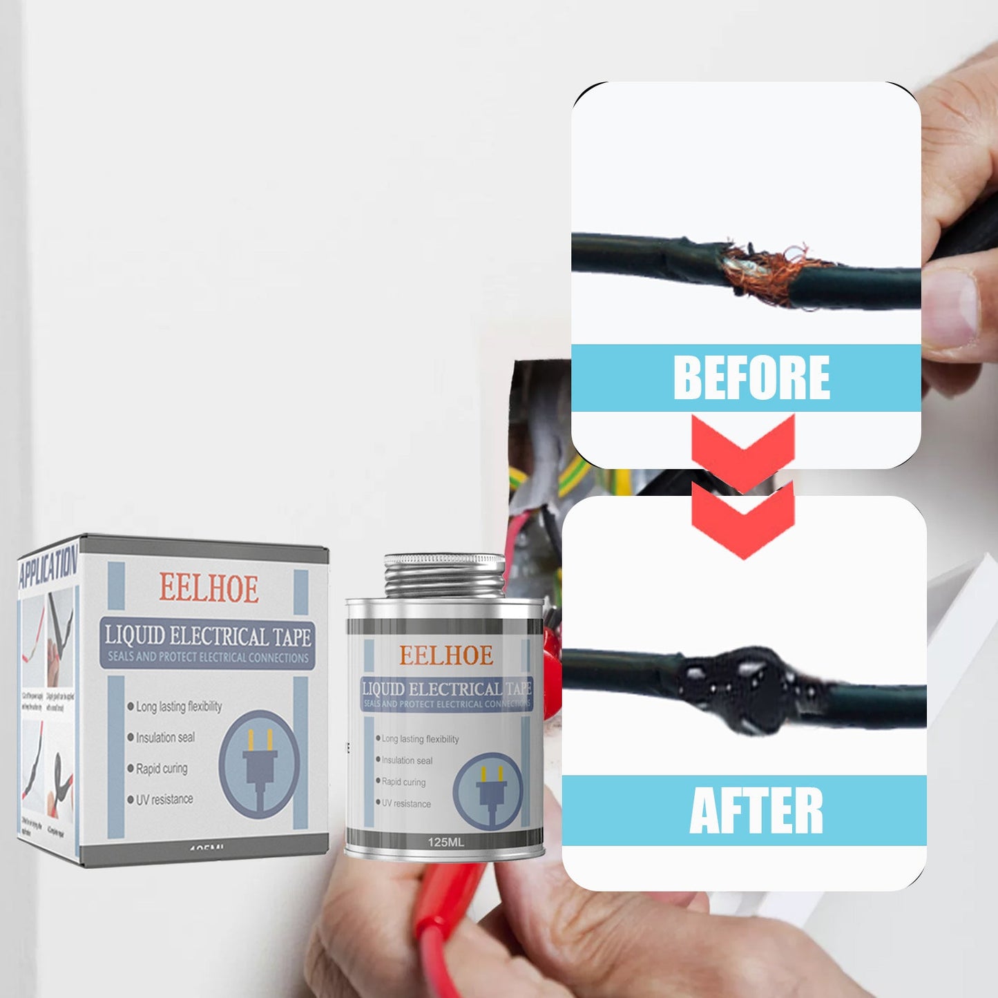 EELHOE Insulating Glue Liquid Tape Waterproof Instead Of Heat-Receiving Tube Electrical Tape Liquid Tape Temperature Resistant Flame Retardant Glue