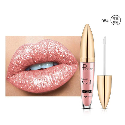 Pudaier matte pearl gloss lip gloss does not stick to cup lip glaze, develops color, liquid lipstick, and lip gloss