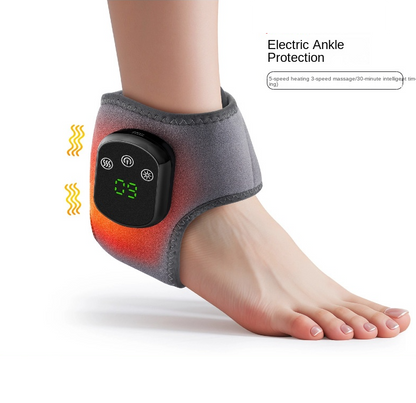 USB Heated Ankle Support with Hot Compress Massage Function Rechargeable Foot Ankle Joint Care and Foot Massager