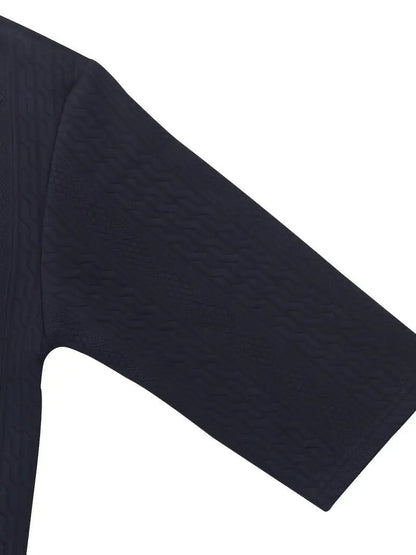 Men's Jacquard V Neck Shirt & Shorts Set