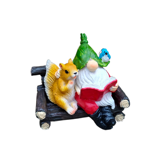 Outdoor Squirrel Elf Reading Hanger
