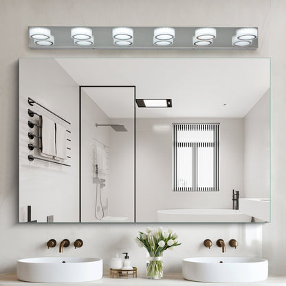 LED Modern Chrome 6-Light Vanity Lights Fixtures Over Mirror Bath Wall Lighting