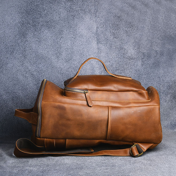 Vintage Crazy Horse Leather Travel Backpack