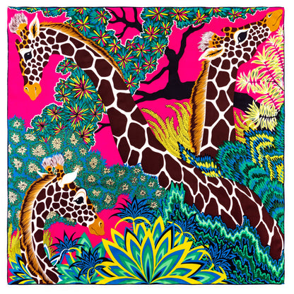 Handmade Curling Scarf Female 90cm Jungle