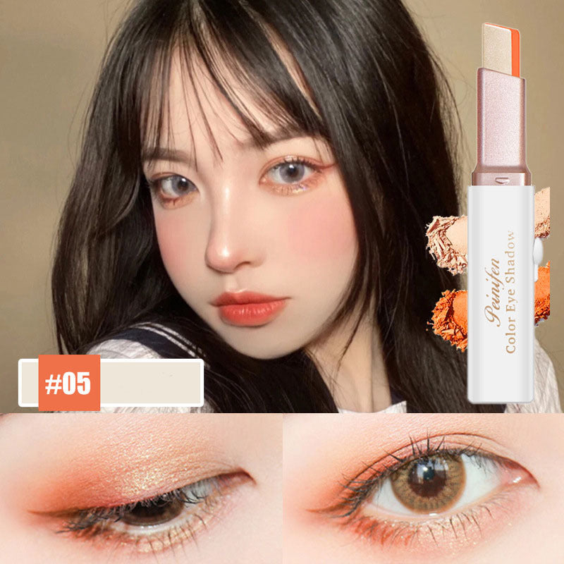 Lazy Eyeshadow Stick: Gradient Shimmer, Double Color, Waterproof