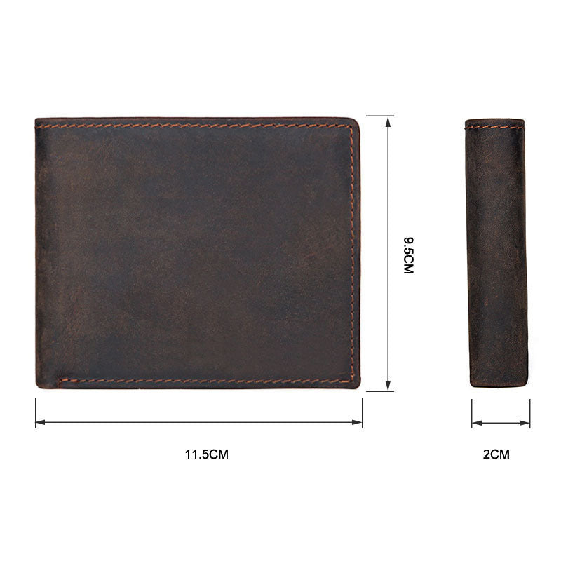 Vintage Crazy Horse Skin Men's Wallet