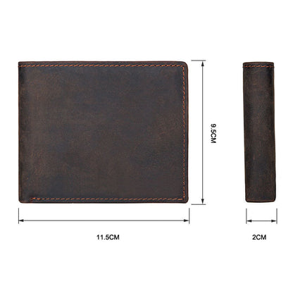 Vintage Crazy Horse Skin Men's Wallet