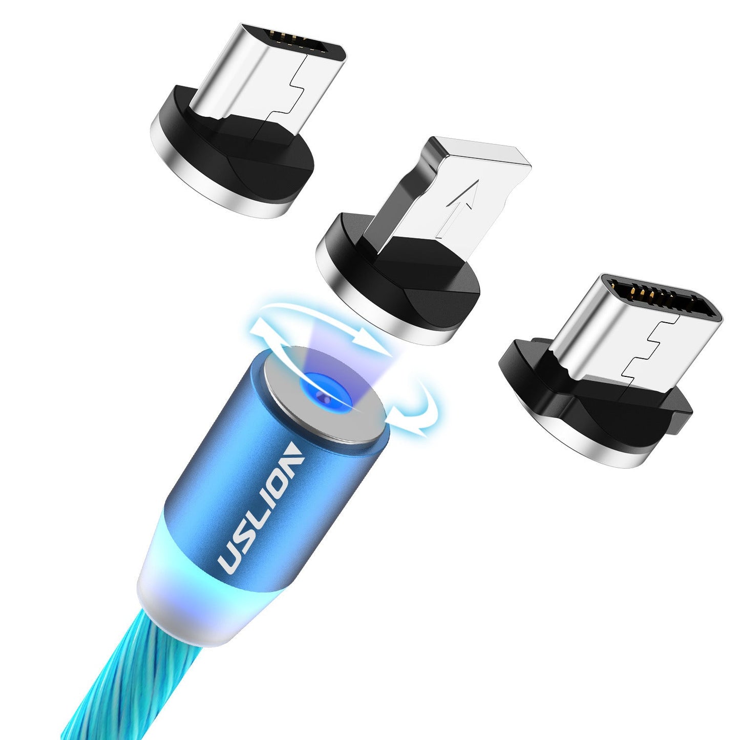 LED Magnetic USB Cable Type-C Micro Fast Charging