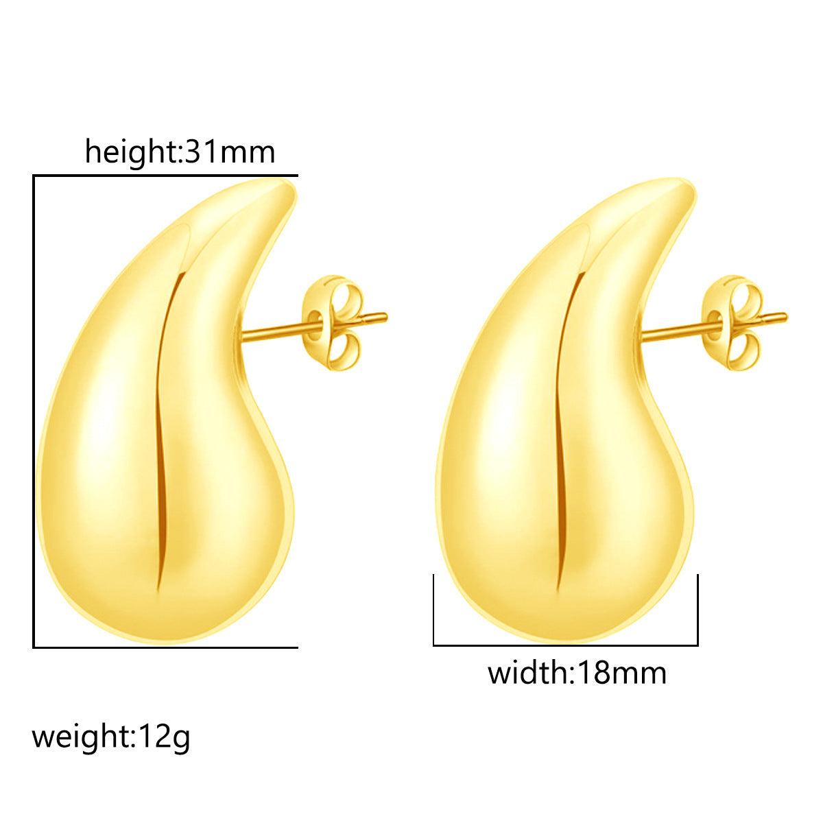 Women's Fashion Stainless Steel Droplet Earrings