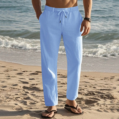 Men's Drawstring Cotton Linen Trousers