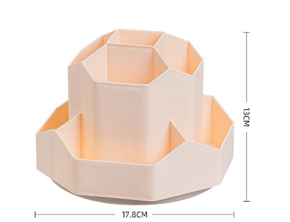 Large capacity rotatable pen holder plastic storage box rotating desktop stationery multifunctional office