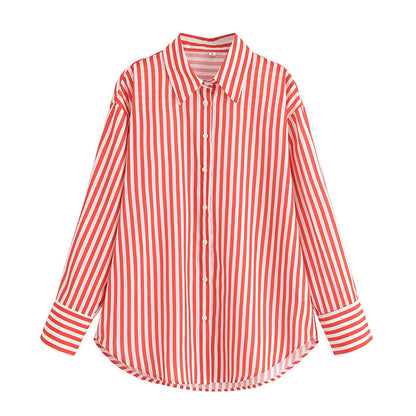 Long-Sleeved Fashion Loose Casual Design Sense Shirt Top