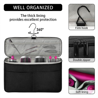 travel storage bag compatible with Dyson Airwrap Styler, a portable organizer with multi-pockets for hair curler and attachments