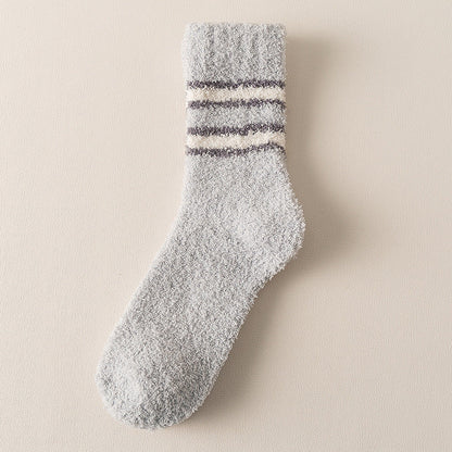 Coral Fleece Mens Mid-calf Warm Sleeping Socks