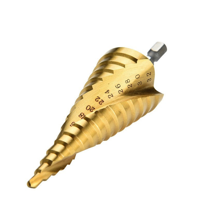 Titanium-plated Spiral  Step Drill 4PC Set