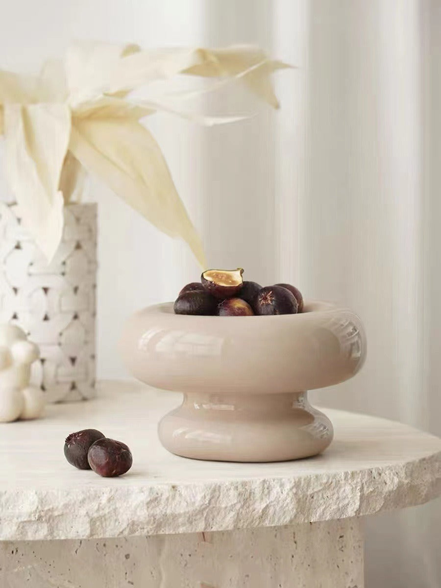 Creative Life [Cotton Candy] Ceramic Fruit Tray Home Living Room Tea Table Storage Storage Fruit Tray Snack Tray
