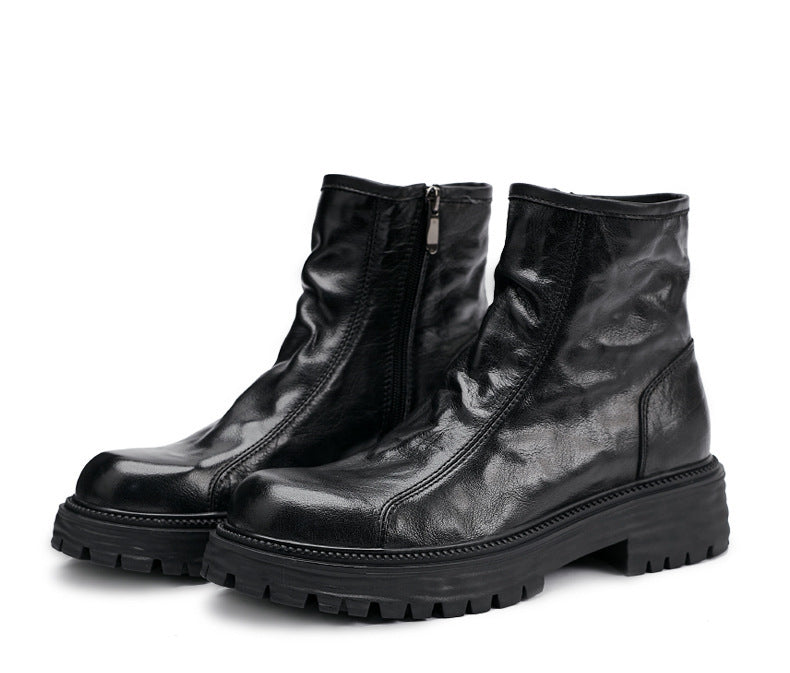 Short Men's High-top Platform Worker Boots