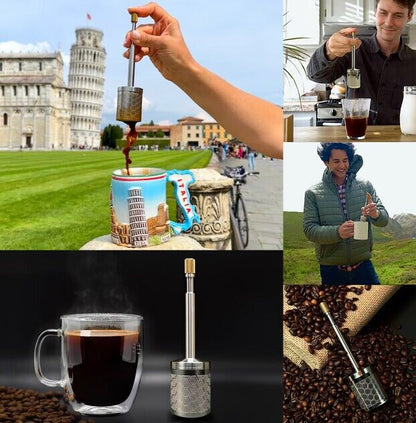 FinalPress Coffee inf Infuser Stainless Steel Filter Coffee Machine Drip Bags Infuser Portable Brewer for Hot Cold Filter Holder