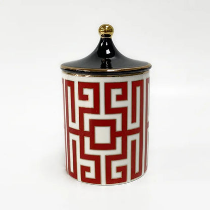 Gold Plated Stripe Ceramic Storage Jar Home Scented Candle Bottle Wedding Candy Gift Jar Cosmetic Jewelry Storage Bottle Decor