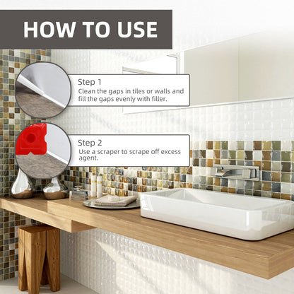 Tile Refill Agent, Kitchen Bathroom Waterproof Floor Mildew Proof Joint Tile Tip Sealant