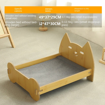 Cat Bed Universal Pet Bed Pet Nest Dog Nest Removable Solid Wood Bed Cute Kitten Princess Bed Pet Supplies
