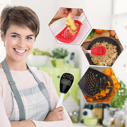 Grinding dish spoon mashing and draining water drain spoon grinding ginger and garlic spoon egg mixer mashed potatoes