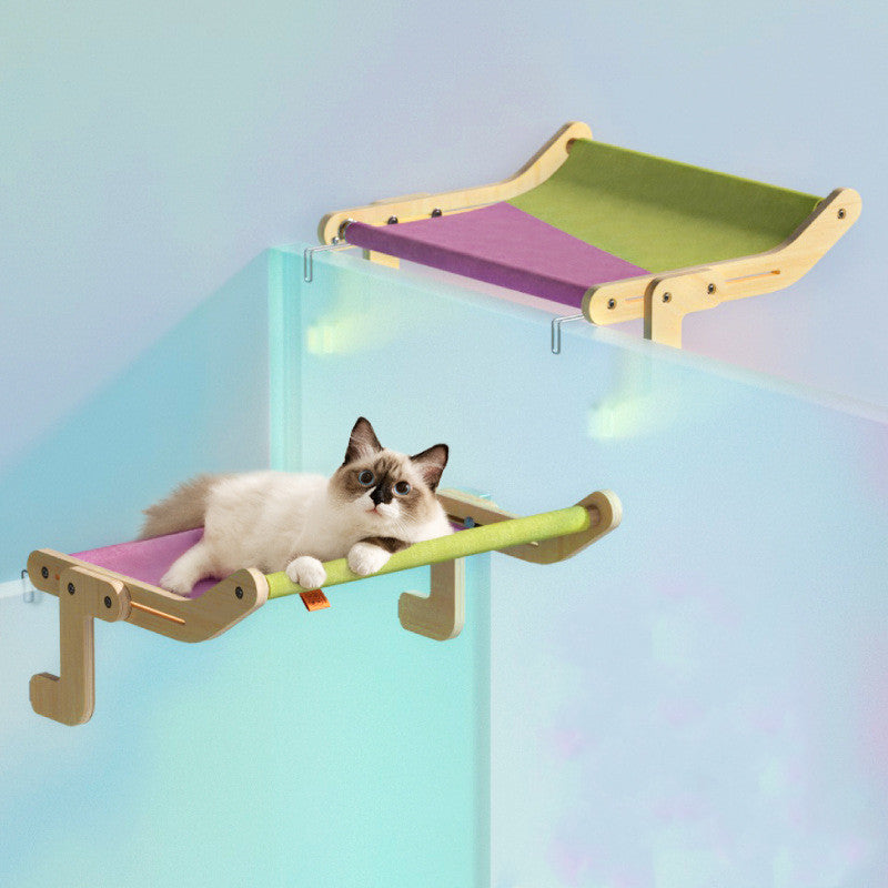 Cat windowsill suspended hammock bed
