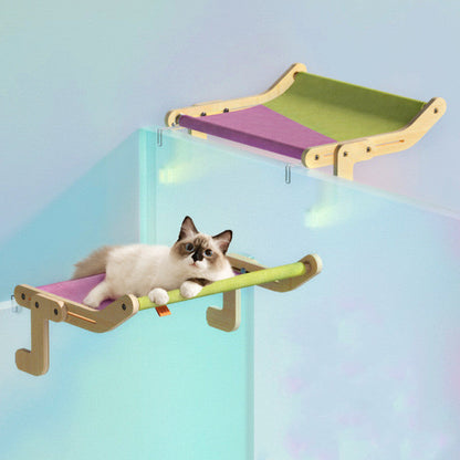 Cat windowsill suspended hammock bed