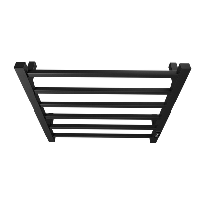 Towel Warmer 6 Bar Electric Heated Towel Rack Wall Mount Plug-in/Bath Towel Heater Matt-Black - Timer
