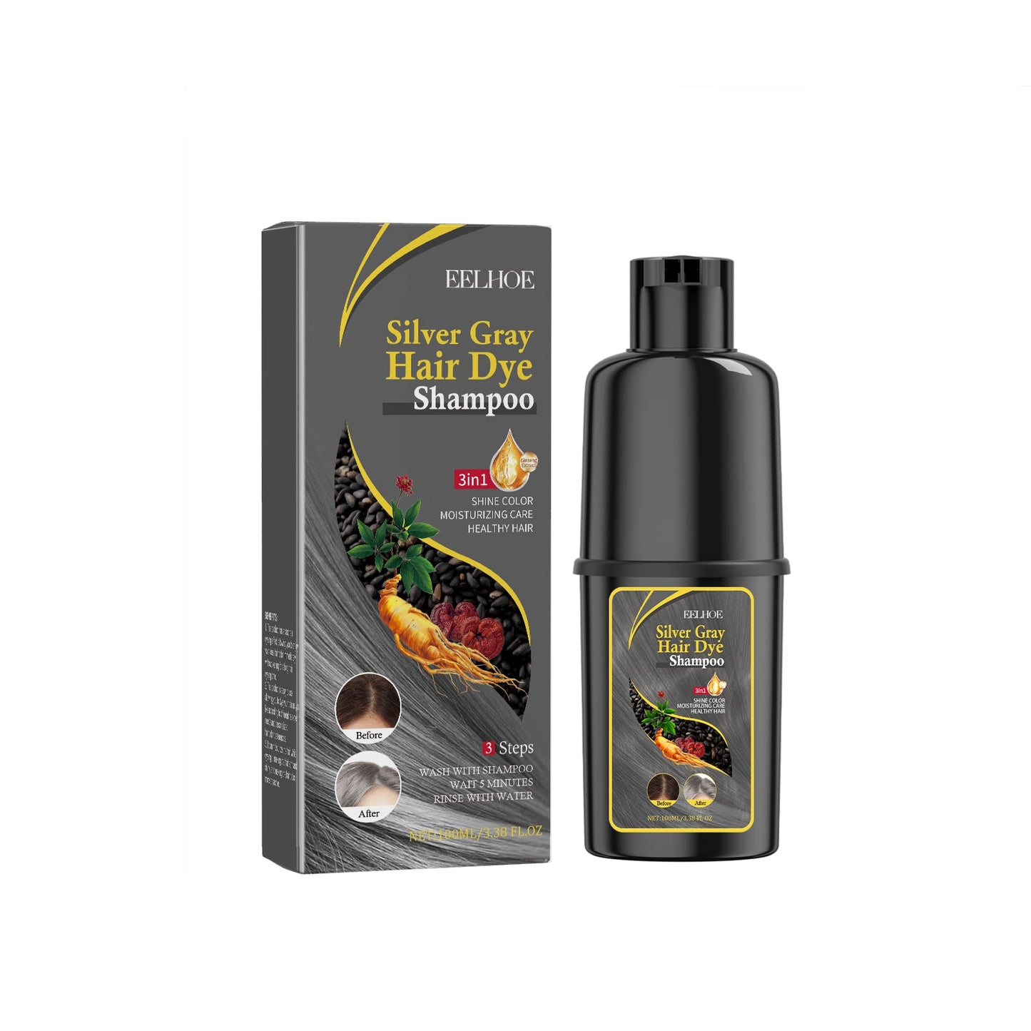 Black Hair Shampoo Series, Gentle, Non-Irritating And Moisturizing Scalp Easily Changing Color Hair Shampoo