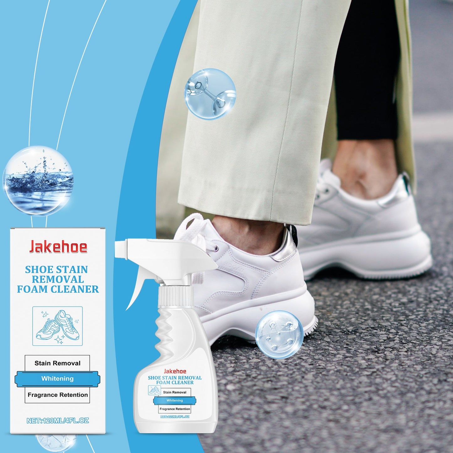 Shoe Decontamination Foam Cleaner Small White Shoes Gentle Clean Yellow Edge Stain Shoe Cleaner