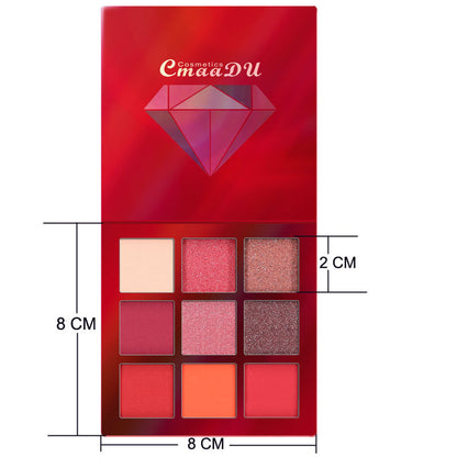 CmaaDu 9 Colors Eye Shadow Diamond Shine Eyeshadow Palette Shiny Highlight Eyeshadow