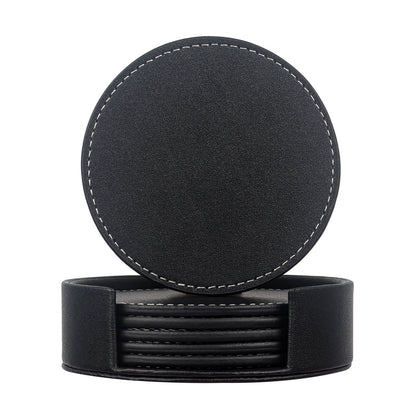 Creative PU leather coaster Exquisite insulated tea water cushion Square leather coaster