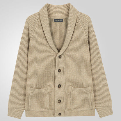 Men's Lapel Knitting Cardigan Fashion Button Sweater With Pockets Outwear
