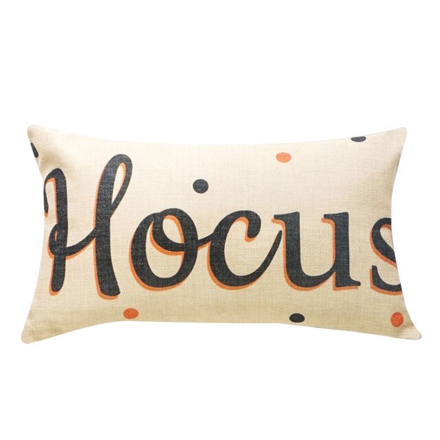 Truc of behandelen/pompoen print Happy Halloween Sierkussen Cover Kussen Case brief print Kussensloop Kussenhoes