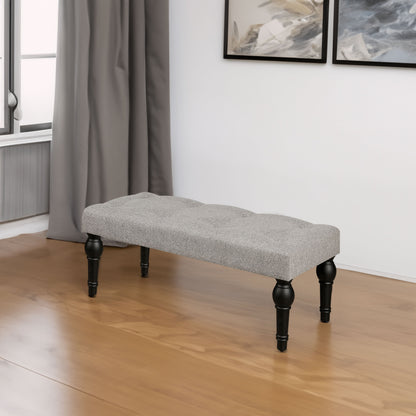 Ottoman Bench 4-thickened Roman Column Feet French Upholstered Bedside Bench For Bedroom Living Room Entryway