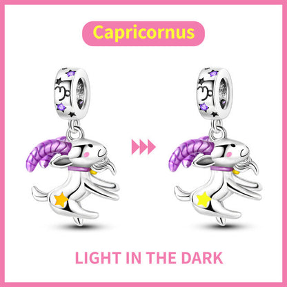 S925 Colorful Luminous Constellation Pendant