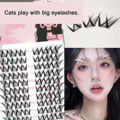 Sunflower Comics Pure Desire Eyelash Simulation Natural Thickening Large Segmented Trilogy False Eyelash Laziness