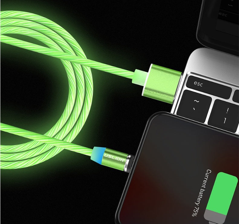LED Magnetic USB Cable Type-C Micro Fast Charging
